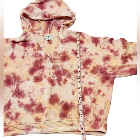 RVCA Sunday Collection Cropped Hoodie Kangaroo Pocket Terry Cloth Size Large - Picture 5 of 10